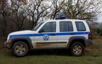 Pojazd patrolowy greckiej policji. Fot. Marek Stryjek.